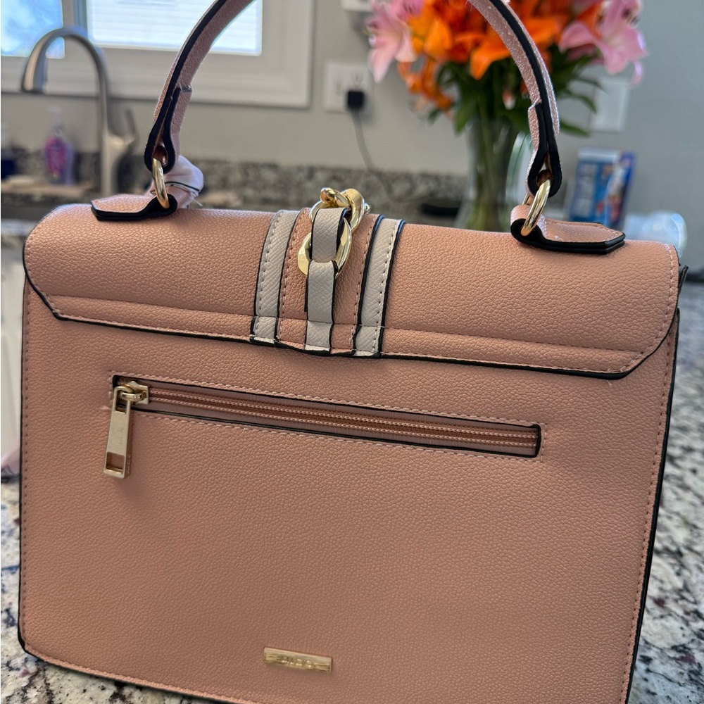 Aldo Tan and Cream Women's Bag with Scarf - Picture 3 of 5